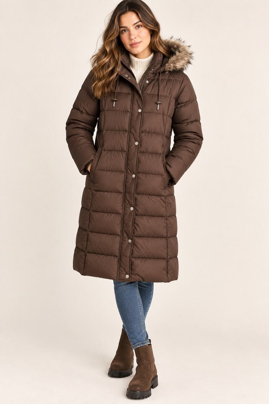 Abercrombie & Fitch Puffer Parka Down Hooded Coat Brown – Small